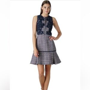 adelyn rae tweed and crochet dress